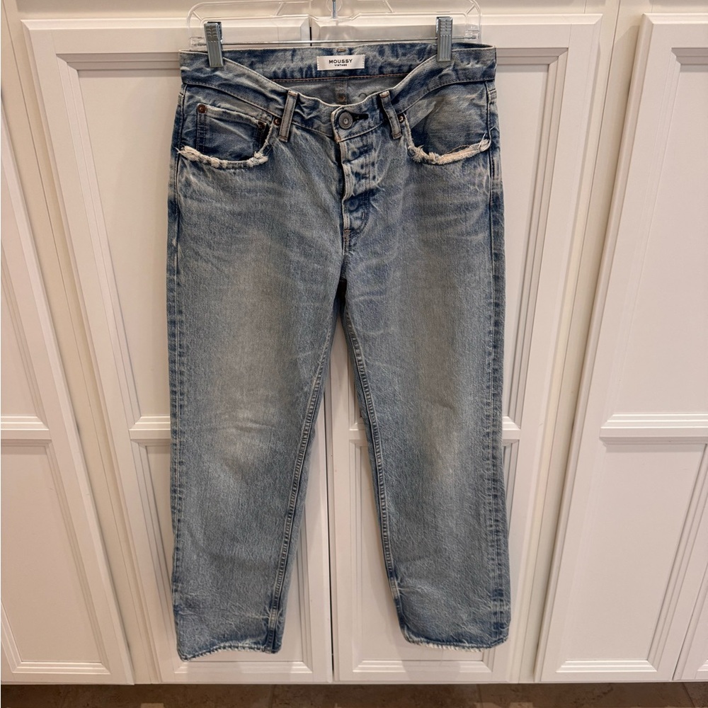 Moussy Vintage Faded Blue Relaxed Jeans